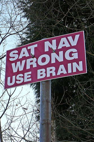 Satnav wrong. Use brain.